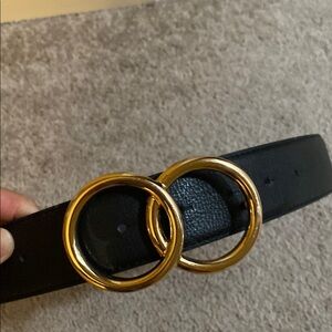Express Black Belt with Gold Buckle